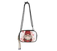 KLL Borsa a tracolla da donna con gnomo rosso Valentine West alla moda con tracolla regolabile piccola borsa a tracolla Walk the dog