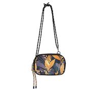 KLL Borsa a tracolla da donna con motivo a foglie colorate con stampa artistica piccola nera comoda con tracolla regolabile sopra la borsa a tracolla per escursioni e viaggi