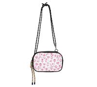 KLL Borsa a tracolla da donna con motivo floreale e a forma di cuore, alla moda, con scomparti per carte di credito, borsa a tracolla per passeggiare con il cane
