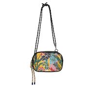 KLL Borsa a tracolla da donna con motivo piante tropicali, con scomparti per carte di credito, borsa a tracolla per fare una passeggiata