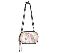 KLL Borsa a tracolla da donna con unicorni arcobaleno e fiori West Comfort con cinturino regolabile Borse Have a meal