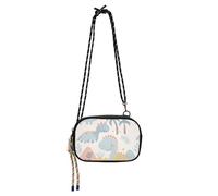 KLL Borsa a tracolla da donna impermeabile con dinosauri color crema blu con scomparti per carte di credito Borsa da petto per telefono casual con data