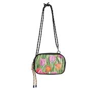 KLL Borsa a tracolla da donna impermeabile con tracolla regolabile sopra la borsa a tracolla con fiori Washpainting West Walk the dog