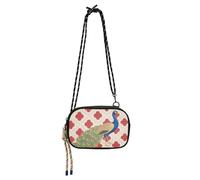 KLL Borsa a tracolla da donna in stile indiano con pavone occidentale alla moda con scomparti per carte di credito borsa nera Take a walk