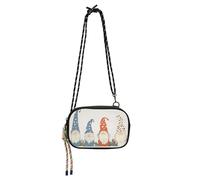 KLL Borsa a tracolla da donna, stile retrò, semplice, con gnomi laterali, alla moda, con tracolla regolabile, per fare una passeggiata