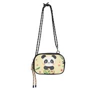 KLL Borsa a tracolla da uomo alla moda con fiori panda carino e semplice e alla moda con tracolla regolabile sopra la borsa a tracolla data