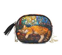 KLL Borsa a tracolla da uomo antifurto, in vetro colorato, alla moda, con scomparti per carte di credito, borsa messenger, borsa a tracolla per fare una passeggiata