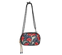 KLL Borsa a tracolla da uomo con calla e giglio, stile retrò, con tracolla regolabile, per portare a spasso il cane