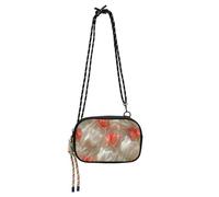 KLL Borsa a tracolla da uomo con design floreale, color crema marshmallow, alla moda, con scomparti per carte di credito, borsa per telefono cellulare Walk the dog
