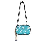 KLL Borsa a tracolla da uomo con fiori color foglia di tè West con scomparti per carte di credito borse a spasso il cane