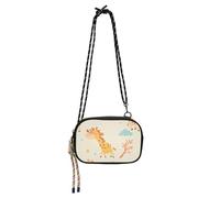 KLL Borsa a tracolla da uomo con giraffa in stile cartone animato giallo carino nero impermeabile con tracolla regolabile borse a tracolla da donna Fai una passeggiata