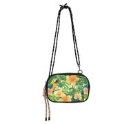 KLL Borsa a tracolla da uomo con motivo piante tropicali, pappagalli, animali dell'ovest, comoda borsa a tracolla con tracolla regolabile