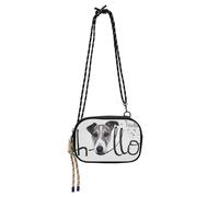 KLL Borsa a tracolla da uomo in stile minimalista con scritta Hello Dog, impermeabile, con tracolla regolabile, per avere un pasto