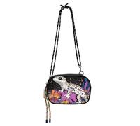 KLL Borsa a tracolla estetica leopardata gechi borsa a tracolla per le donne moda con slot per carte di credito mini borsa a tracolla Walk the dog