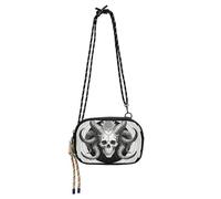 KLL Borsa a tracolla gotica nera medusae con teschio, da donna, comoda, con tracolla regolabile, borsa messenger Crossbody Take a walk