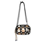 KLL Borsa a tracolla invernale color avorio caramello nero natalizio da uomo comfort con tracolla regolabile borse a tracolla avere un pasto