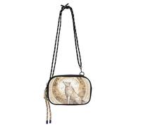 KLL Borsa a tracolla meccanica in stile cyber lupo note musicali oro piccola nera borsa a tracolla per le donne alla moda con cinturino regolabile borse laterali data