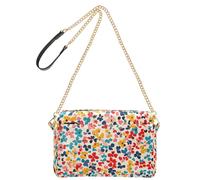 KLL Borsa a tracolla multicolore Calico Fashion Small per le donne in pelle vegana Cross Over borsa Zip Lady Shoulder Borse