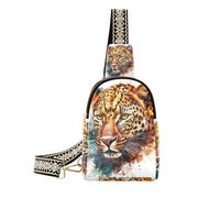 KLL Borsa a tracolla multiuso alla moda del leopardo dell'acquerello sopra la borsa a tracolla per il viaggio
