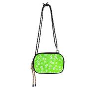 KLL Borsa a tracolla per fotocamera da uomo con fiori verde pratica con tracolla regolabile borsa casual per telefono a spasso il cane