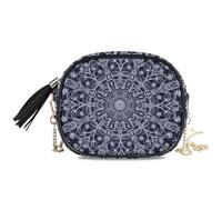 KLL Borsa a tracolla piccola da donna con motivo mandala con fiocchi di neve e scritta Merry Christmas, alla moda, con scomparti per carte di credito, borsa per telefono cellulare
