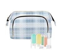 KLL Borsa cosmetica da viaggio con motivo romboidale, colore bianco e oro rosa, borsa da viaggio per cosmetici, portamonete da donna, da viaggio, 4, 1 size