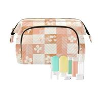 KLL Borsa cosmetica unica bianca rossa con cerniera da appendere borsa da toilette da viaggio borsa da donna portamonete per cosmetici da viaggio, 4, 1 size