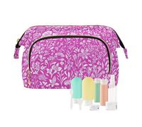 KLL Borsa da bagno impermeabile da appendere con fiori, dalia, lavanda, rosmarino, bianco, borsa per prodotti da bagno da viaggio, 6, 1 size