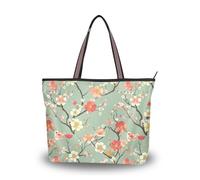 KLL Borsa da viaggio in tessuto di seta con cerniera borse estive per pulcini casual da lavoro a spalla per ballo di fine anno, fidanzamento, cocktail, feste, matrimoni, fiori di ciliegio bianco e