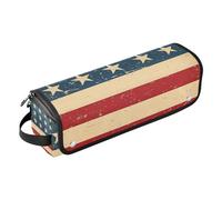 KLL Borsa da viaggio per attrezzi da capelli e tappetino resistente al calore con cerniera a doppio strato custodia da viaggio per straigheners, ferro arricciacapelli, asciugacapelli, stelle americane
