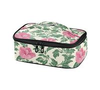 KLL Borsa da viaggio per il latte materno con fiori tropicali rossa progettata per uscire e trasportare il pranzo dei ragazzi con manico lonchera para comida Mujer