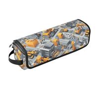 KLL Borsa da viaggio per strumenti per capelli e tappetino resistente al calore, organizer portatile per arricciacapelli, piastra per capelli, asciugacapelli piatto, scena di costruzione, costruzione