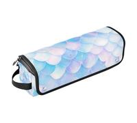 KLL Borsa da viaggio per utensili per capelli da donna e tappetino resistente al calore con cerniera, antipolvere, borsa da viaggio per piastre, piastre, ferri arricciacapelli, squame di drago bianco