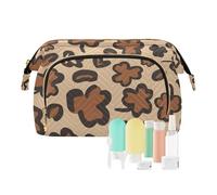 KLL Borsa da viaggio portatile da viaggio borsa cosmetica per donne donne portamonete per oggetti essenziali per le donne, giorno di San Patrizio leopardo giaguaro marrone, giorno di San Patrizio
