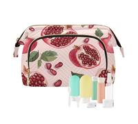 KLL Borsa per il trucco bianca con frutti di frutti di bosco d'oro dolce borsa da toilette da viaggio impermeabile da appendere borsa portamonete, 6, 1 size
