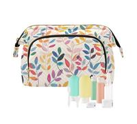 KLL Borsa per il trucco con foglie colorate boho borsa da viaggio borsa da viaggio borsa da donna portamonete per custodie per carte di credito organizzatori di denaro