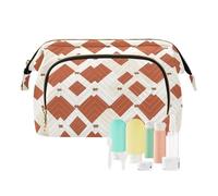 KLL Borsa per il trucco con girasole bianco turchese quadrati, borse per trucco da donna, borse cosmetiche per borsa, 4, 1 size