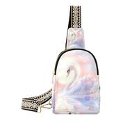 KLL Borsa rosa alla moda del cigno per le borse a tracolla del pacchetto del fanny di modo della donna per il viaggio