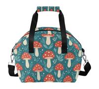 KLL Borsa termica per il pranzo, organizer per il pranzo, a prova di perdite, per picnic, campeggio, mosca rossa, funghi, foreste