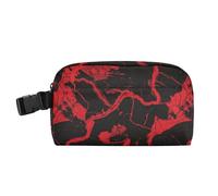 KLL Borsa termica resistente all'acqua Lunch Box Uomo con fibbia Grande Capacità Tote Bag per Scuola College Nero Rosso Irregolare Texture Marmo