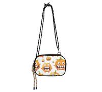 KLL Borse a tracolla nere con mostro di zucca carino cartone animato per le donne bellezza con tracolla regolabile borse a tracolla avere un pasto