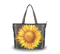 KLL borse a tracolla riutilizzabili da donna in tessuto di seta con cerniera per lo shopping Dreamy Colors Tarocchi Girasole dimensioni 39,9 x 29 cm, Dreamy Colors Tarocchi Girasole, Medium