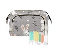 KLL Borse cosmetiche grigie del coniglio sveglio dei monili della borsa di viaggio cosmetica impermeabile per, 1 size