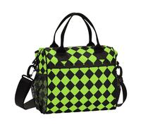 KLL Buffalo Plaid Giallo Verde Nero Crossbody Borsa Pranzo per Ragazze con Tracolla Stampa Borse Pranzo per Le Donne per College bolso termico para Pranzo