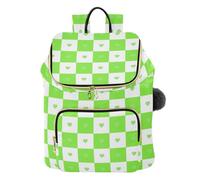 KLL Buffalo - Zaino da donna a quadri con motivo a quadri e cuori, carino, impermeabile, borsa a tracolla per palestra, lavoro, viaggi