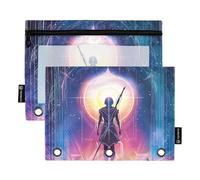 KLL Buste per matite con sagittario incandescente per tarocchi, inserti per raccoglitori a 3 fori, con fori per raccoglitore, per scuola, casa, viaggi, biglietti