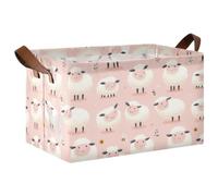 KLL Canasta para ba?o - Cestini portaoggetti rettangolari con manici, a forma di pecora, per libri e vestiti, confezione da 2, colore: rosa