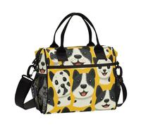 KLL Cani Doodles Robusto Lunch Bag Cerniera con Tracolla Isolato Borse Pranzo per Le Donne per la Scuola Materna bolsos de almuerzo para Mujeres