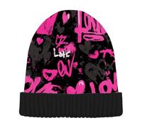 KLL Cappellini Beanie Y2k Cuori Graffiti Pesca | Cappelli da donna caldi per sport all'aria aperta gorro para frio