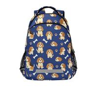 KLL Carino Beagle Puppy Dog Pattern bambini zaino 16 con cinghia toracica borse libro per ragazzo mochilas escolares para ni?os de 10 a?os